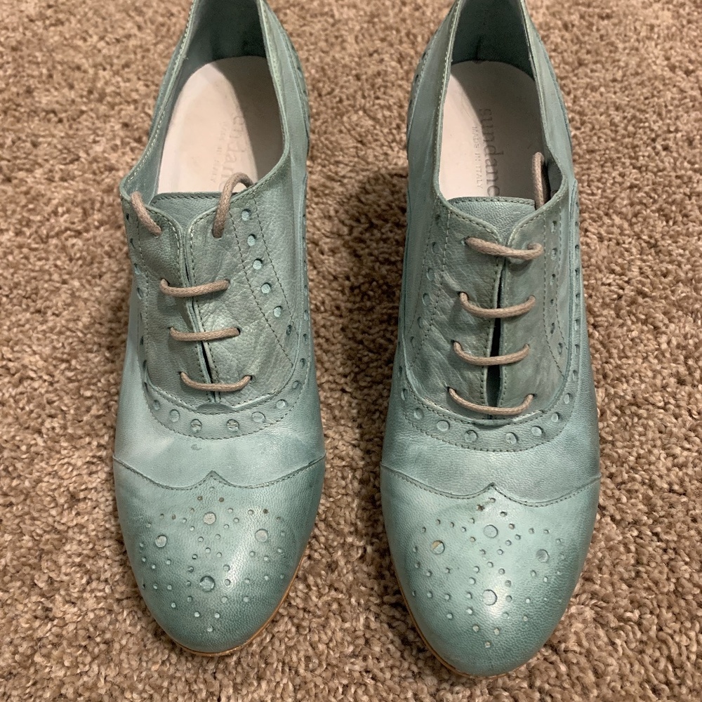 Sundance Blue Leather Oxford Shoes